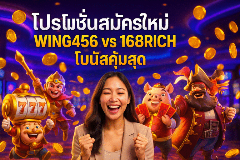 โปรโมชั่นสมัครใหม่ WING456 vs 168RICH โบนัสคุ้มสุด